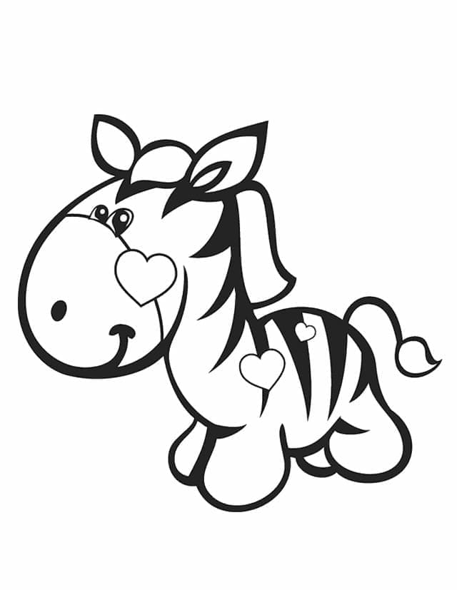 Desenho dePequena Zebra para colorir