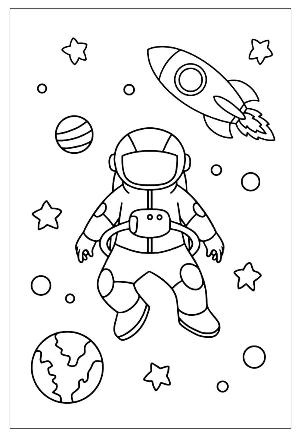 Desenho dePequeno Astronauta para colorir