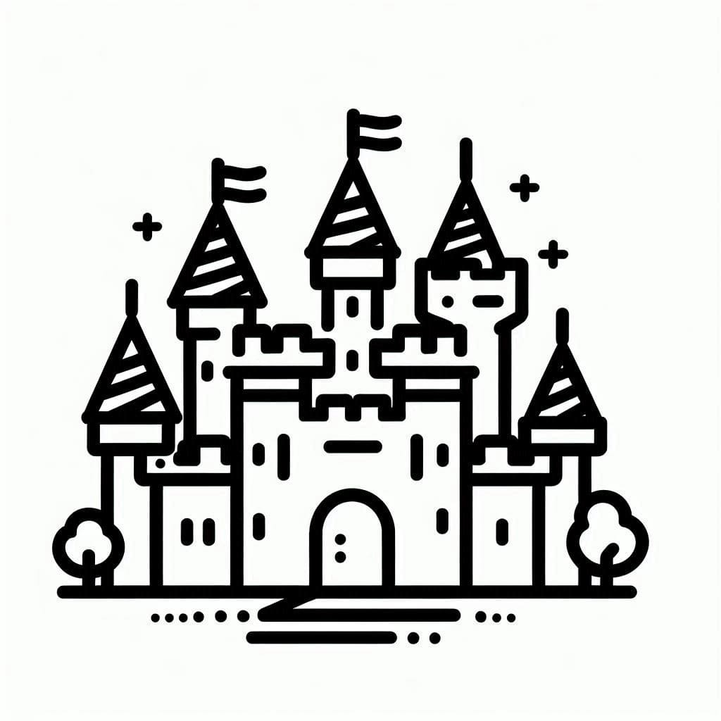 Desenho de Pequeno Castelo para colorir