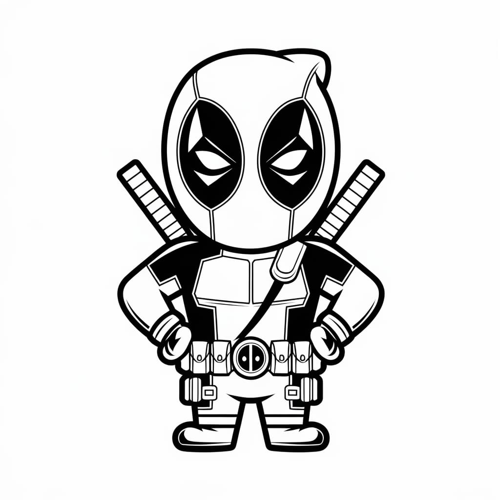 Desenho dePequeno Deadpool para colorir