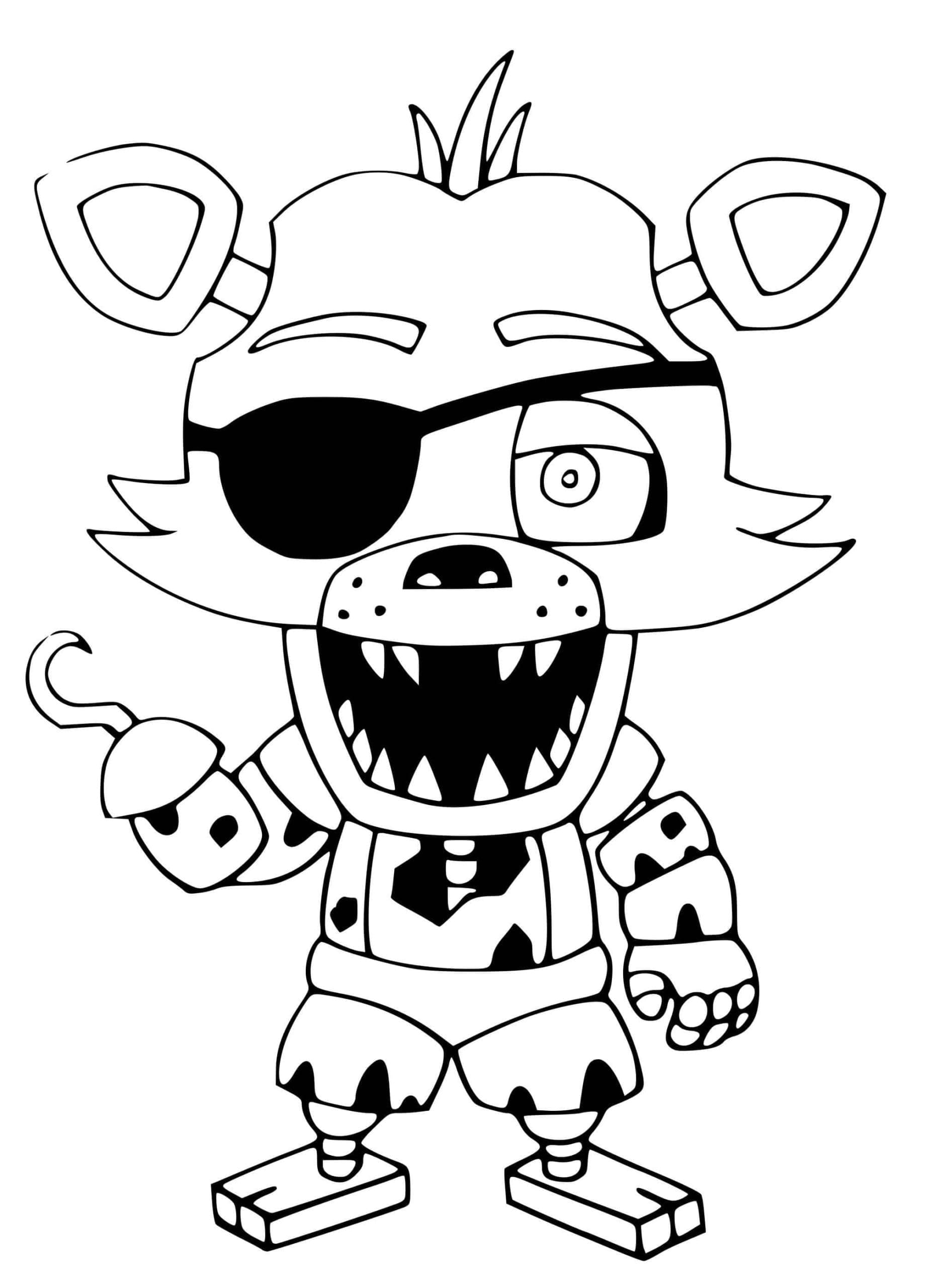 Desenho dePequeno Foxy FNAF para colorir