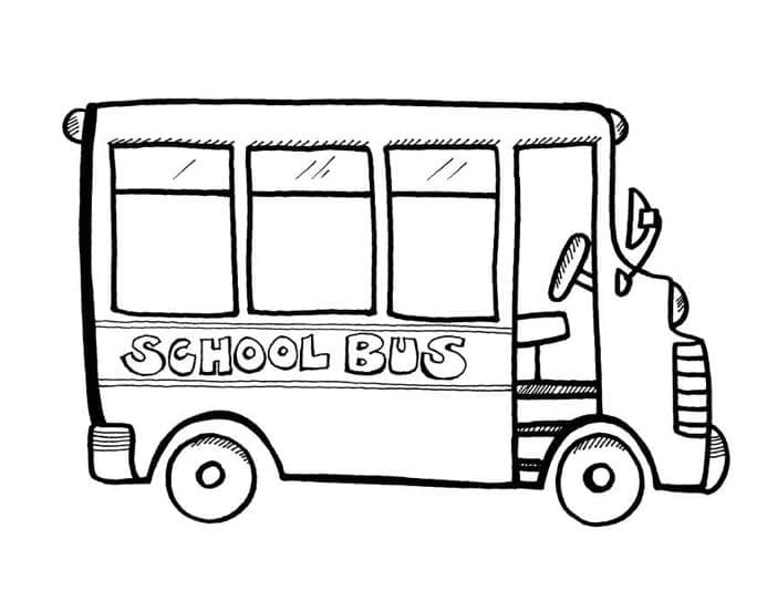 Desenho dePequeno Ônibus Escolar para colorir