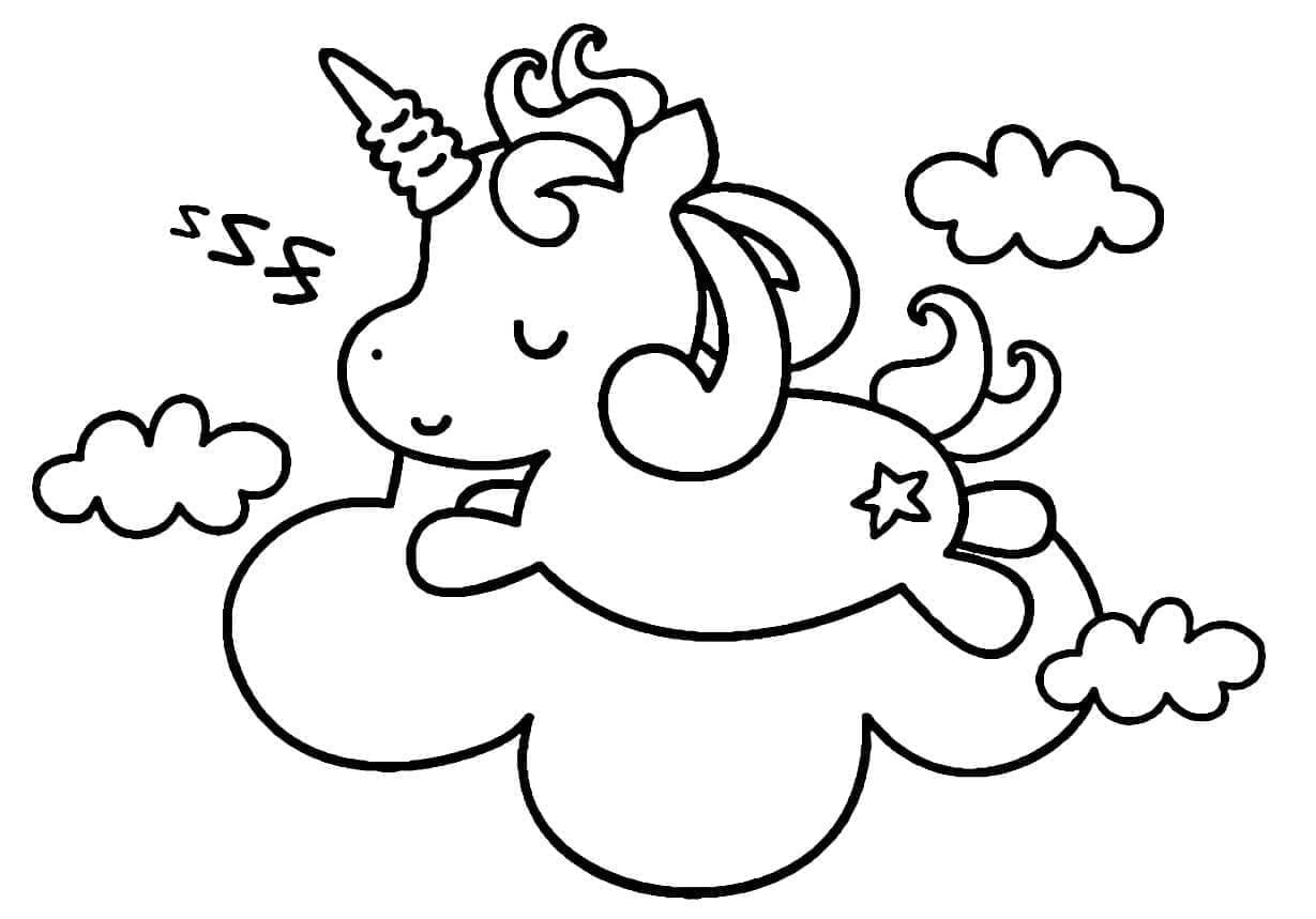 Desenho dePequeno Unicornio Bebe para colorir