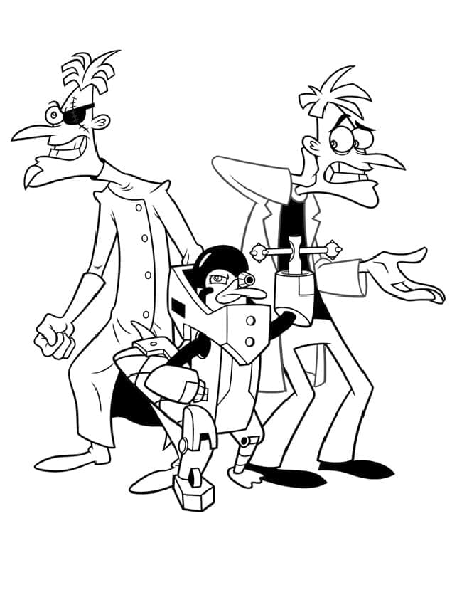 Desenho dePerry e Heinz Doofenshmirtz para colorir