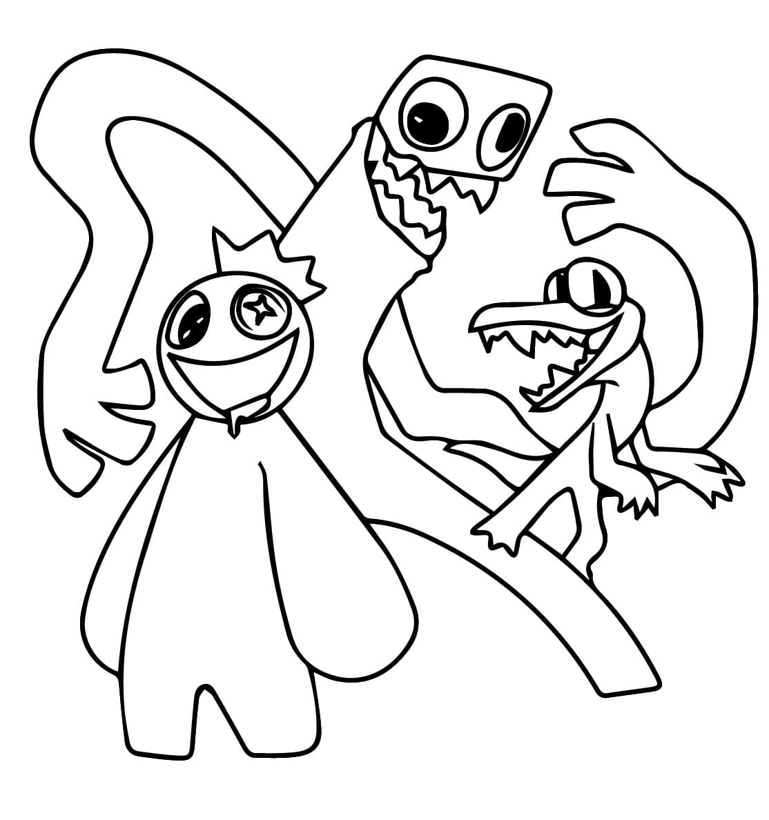 Desenho dePersonagens Rainbow Friends para colorir