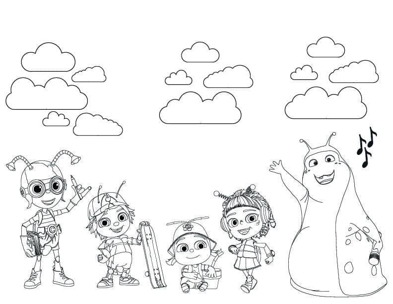 Desenho dePersonagens de Beat Bugs para colorir