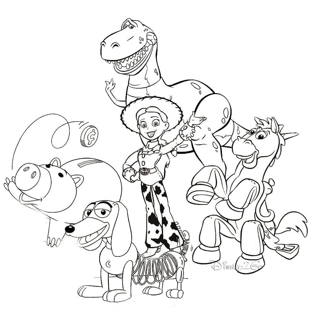 Desenho dePersonagens de Disney Toy Story para colorir