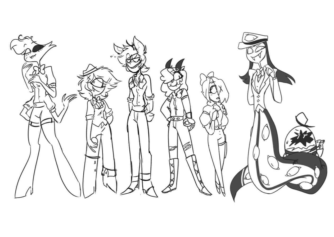 Desenho dePersonagens de Hazbin Hotel para colorir