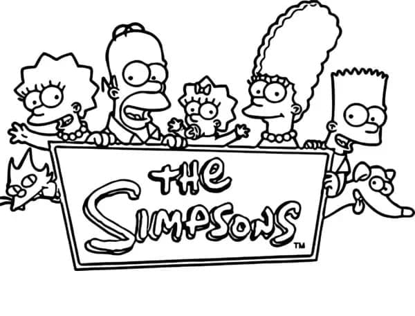 Desenho de Personagens de Os Simpsons para colorir