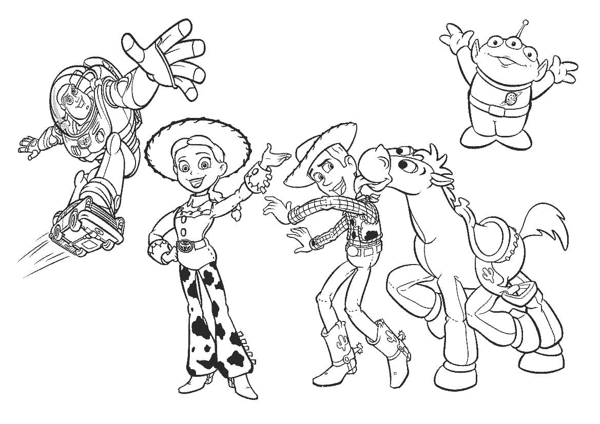 Desenho dePersonagens de Toy Story para colorir