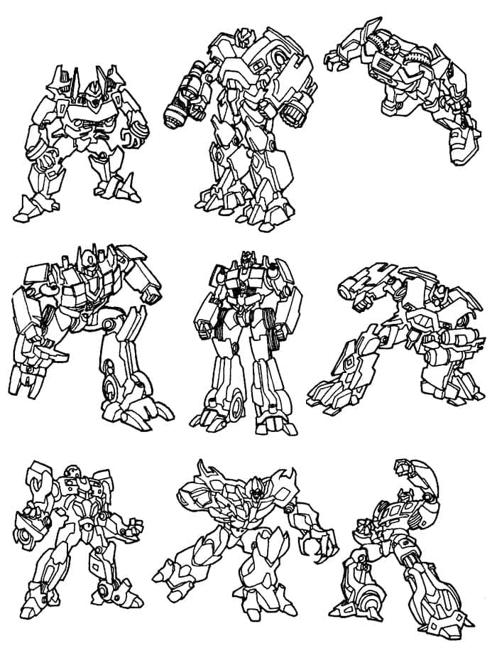 Desenho dePersonagens de Transformers para colorir