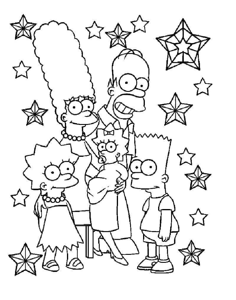 Desenho dePersonagens em Os Simpsons para colorir