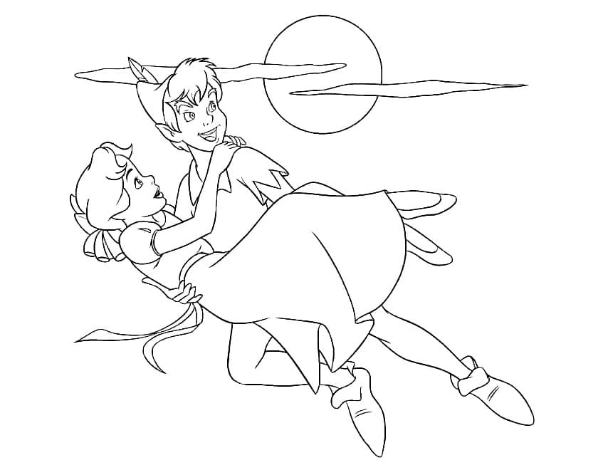 Desenho dePeter Pan E Wendy Querida para colorir