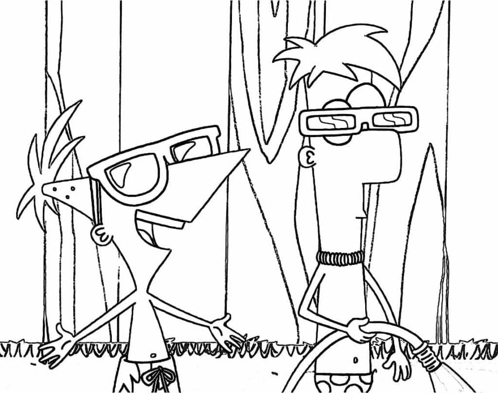 Desenho dePhineas e Ferb no Verão para colorir