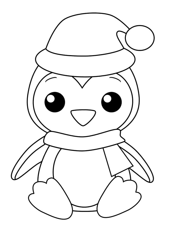 Desenho de Pinguim Fofo para colorir