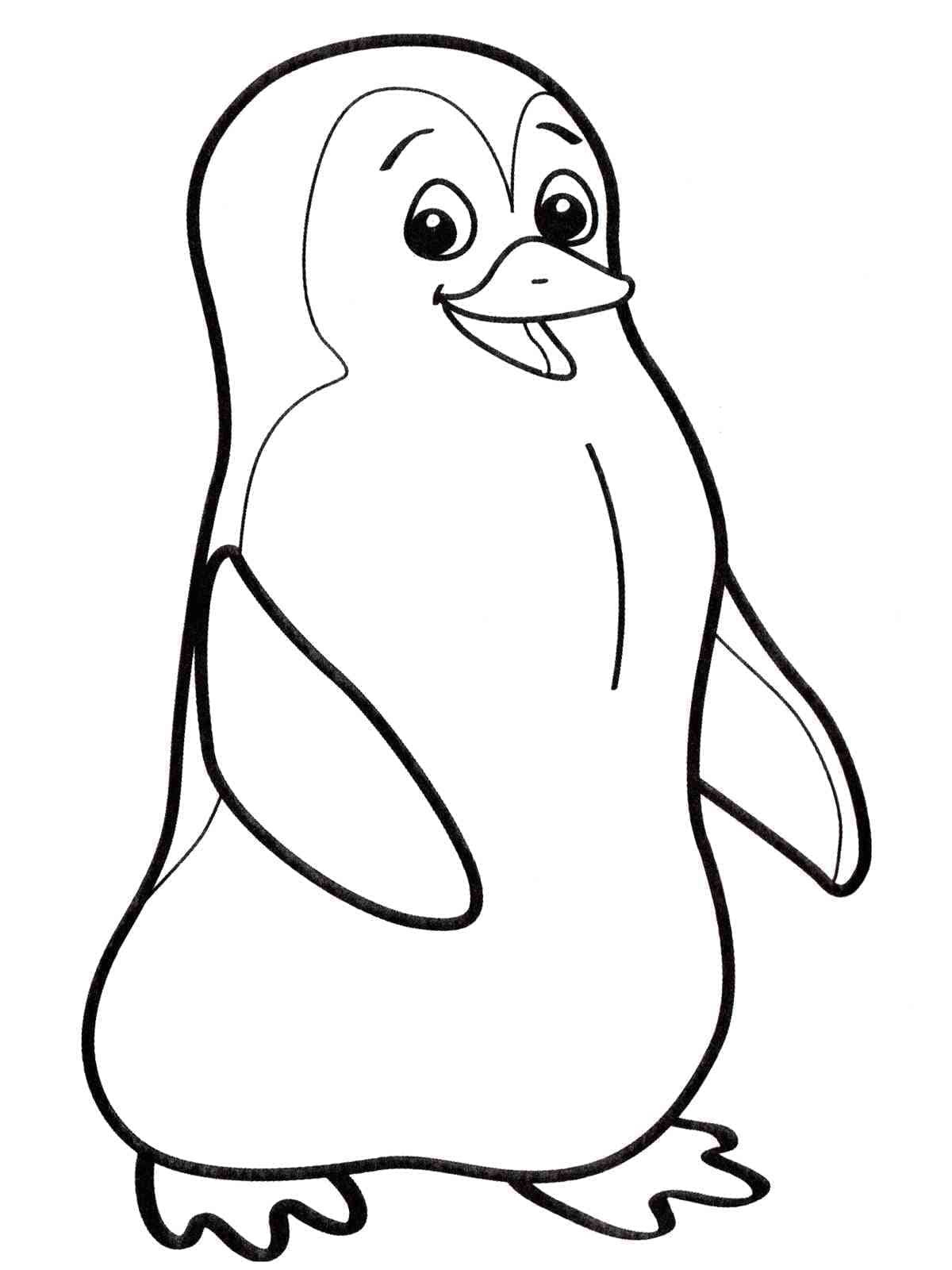 Desenho de Pinguim Muito Alegre para colorir