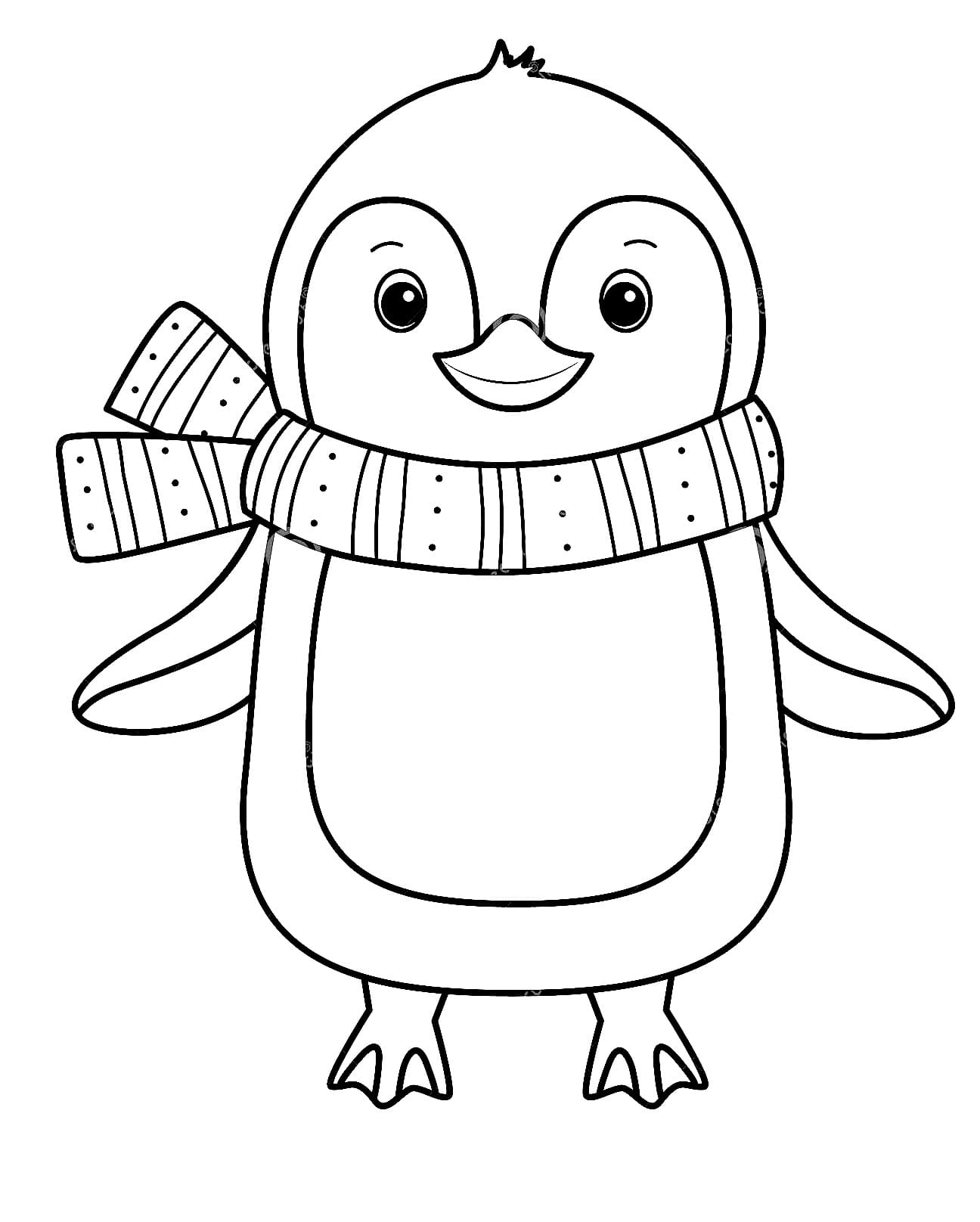 Desenho de Pinguim Muito Feliz para colorir