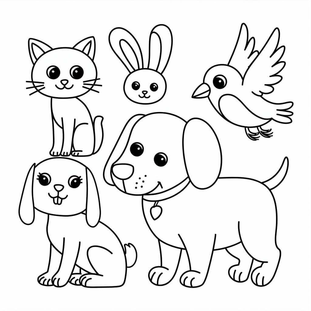 Desenho dePintura de Animais Fofos para colorir