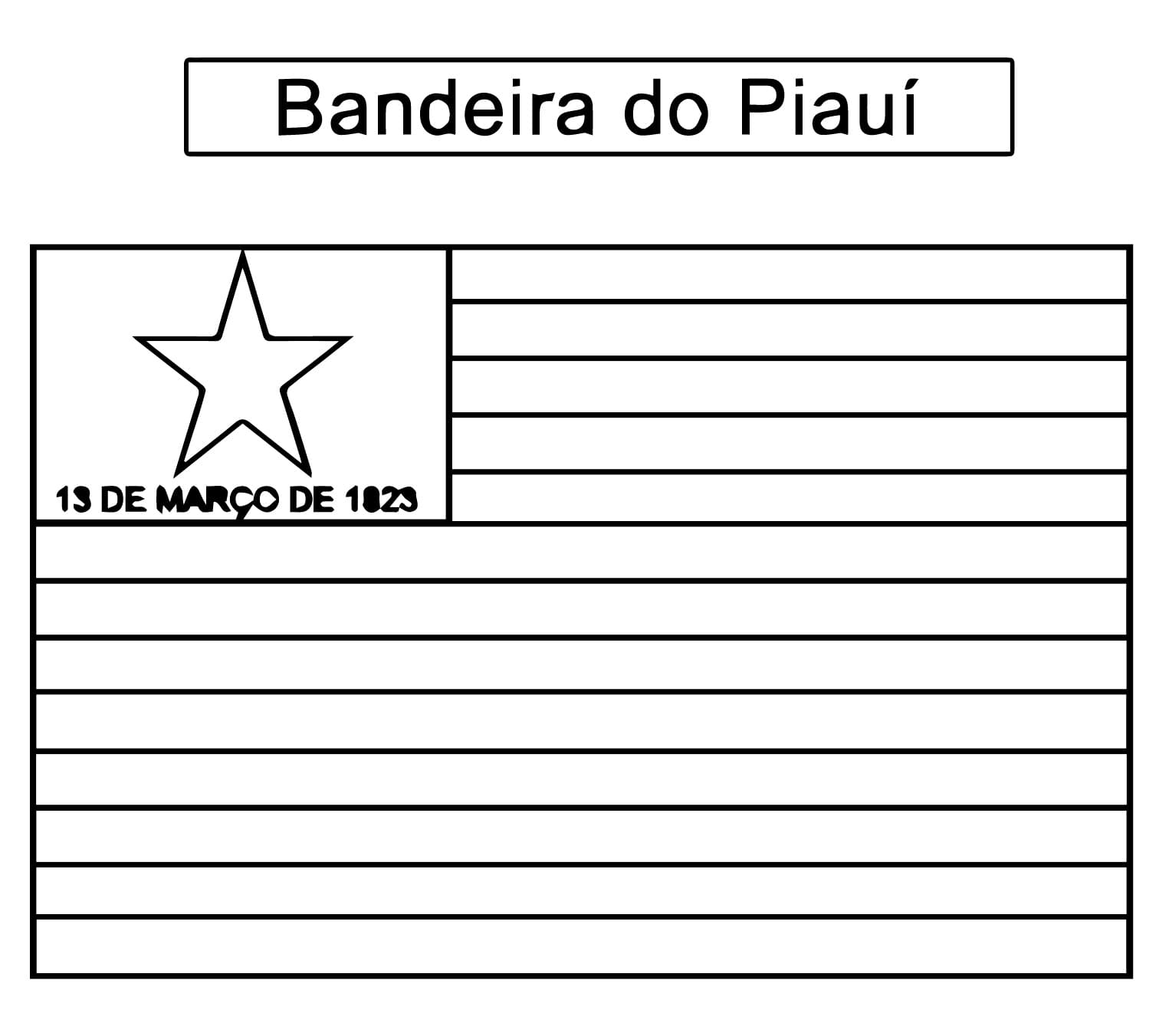 Desenhos de Bandeira do Piauí para colorir