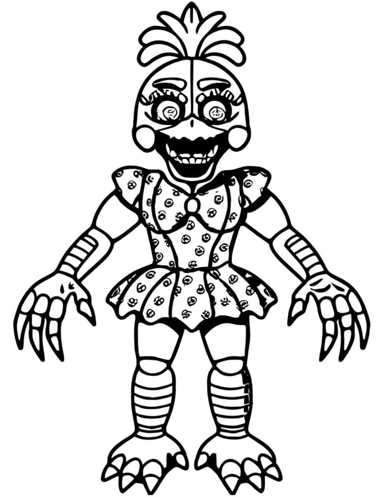 Desenho dePintura de Chica Fnaf para colorir