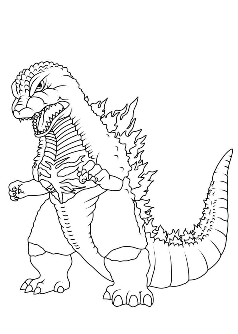 Desenho dePintura de Godzilla para colorir