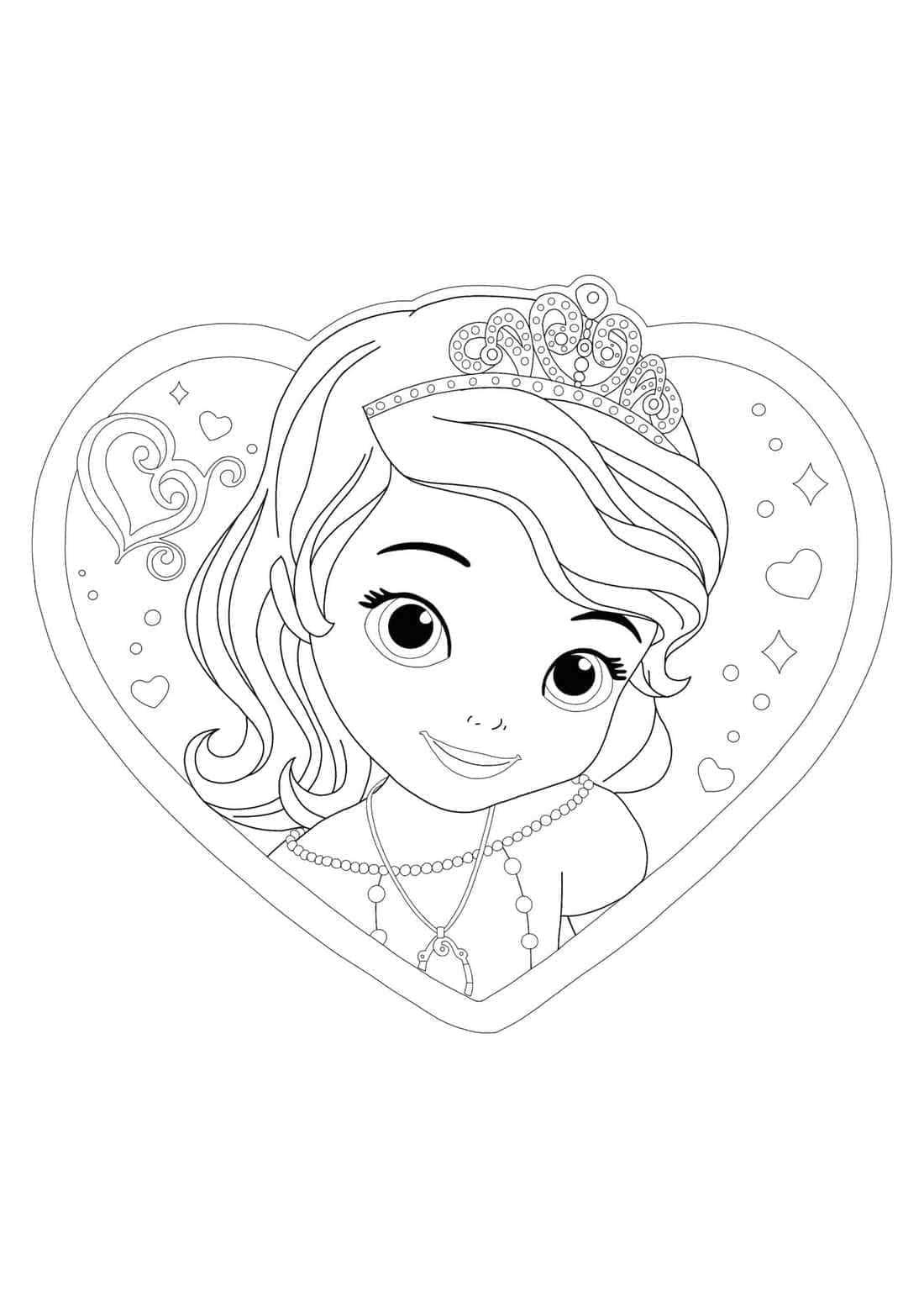 Desenho dePintura de Princesa Sofia para colorir