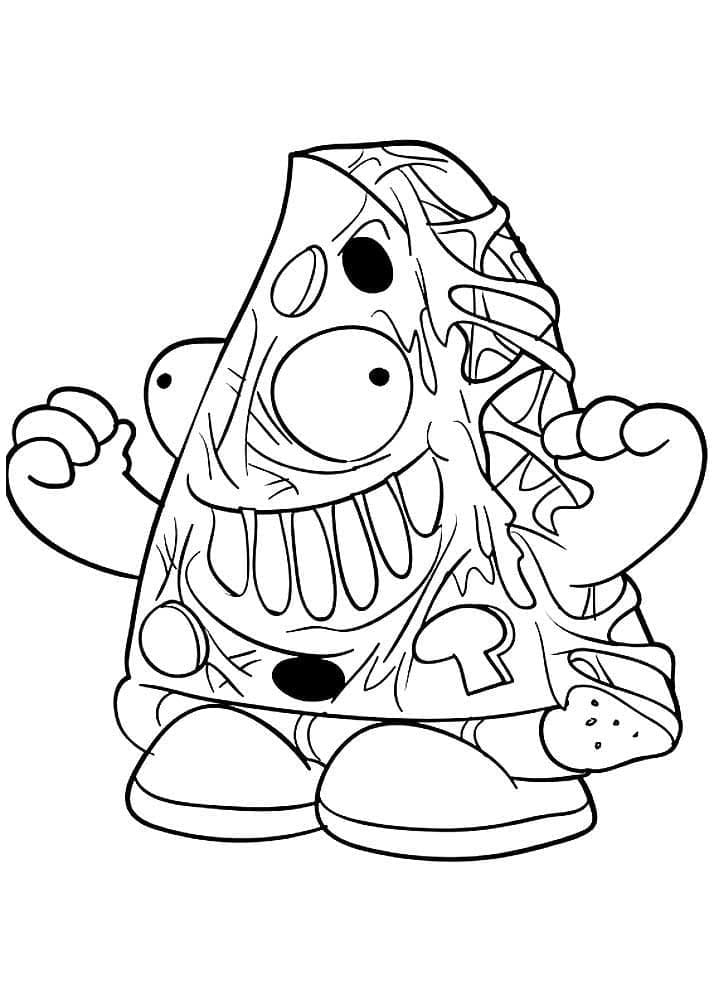 Desenho dePizza Zumbi para colorir