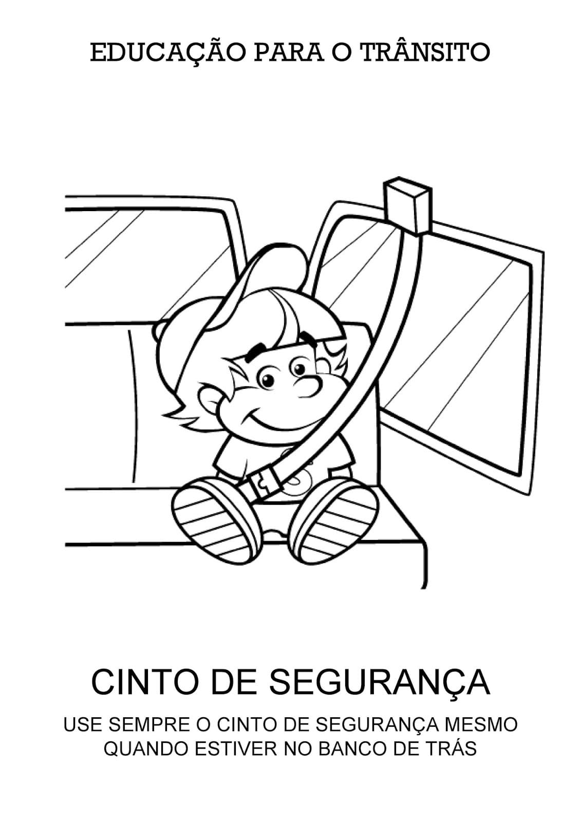 Desenho dePlaca Cinto De Segurança para colorir