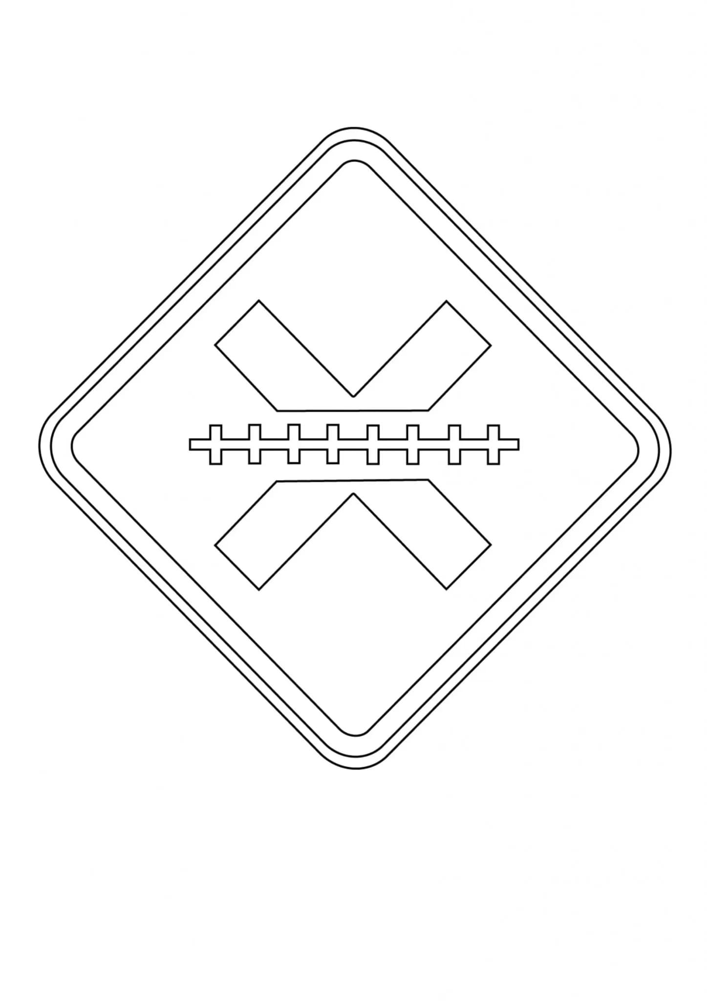 Desenho dePlacas Passagem de Nível sem Barreira para colorir