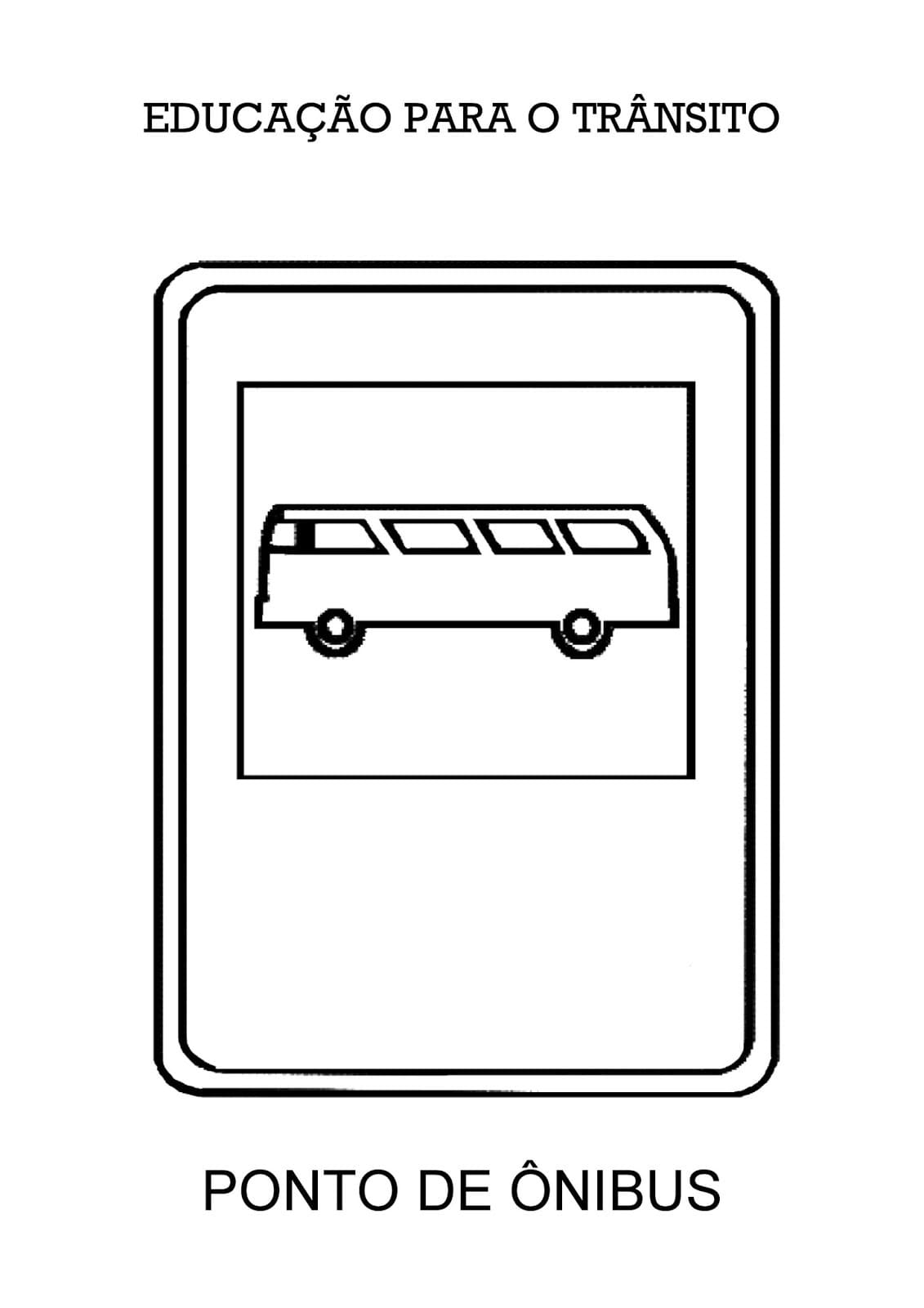 Desenho dePlacas de Trânsito - Ponto de ônibus para colorir