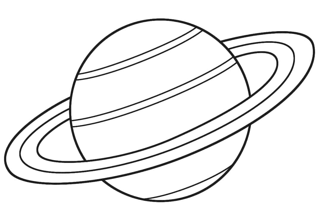 Desenho dePlaneta Saturno no Sistema Solar para colorir