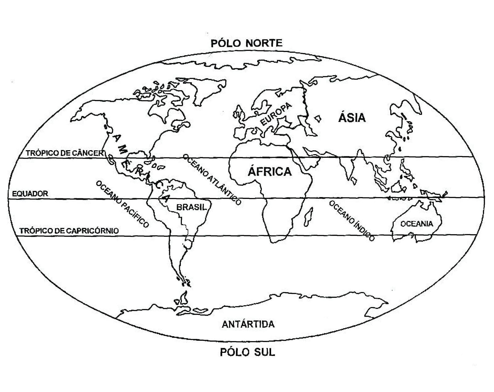 Desenho dePlanisfério Grátis para colorir