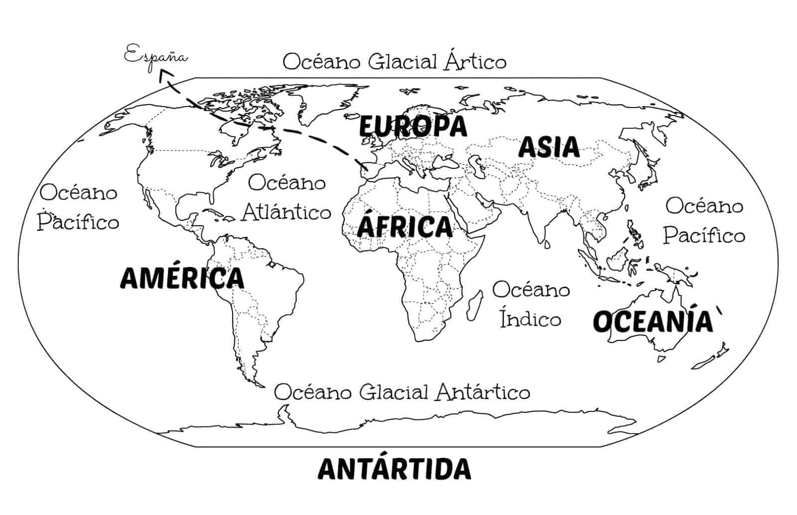 Desenho dePlanisfério Imprimível Para Crianças para colorir