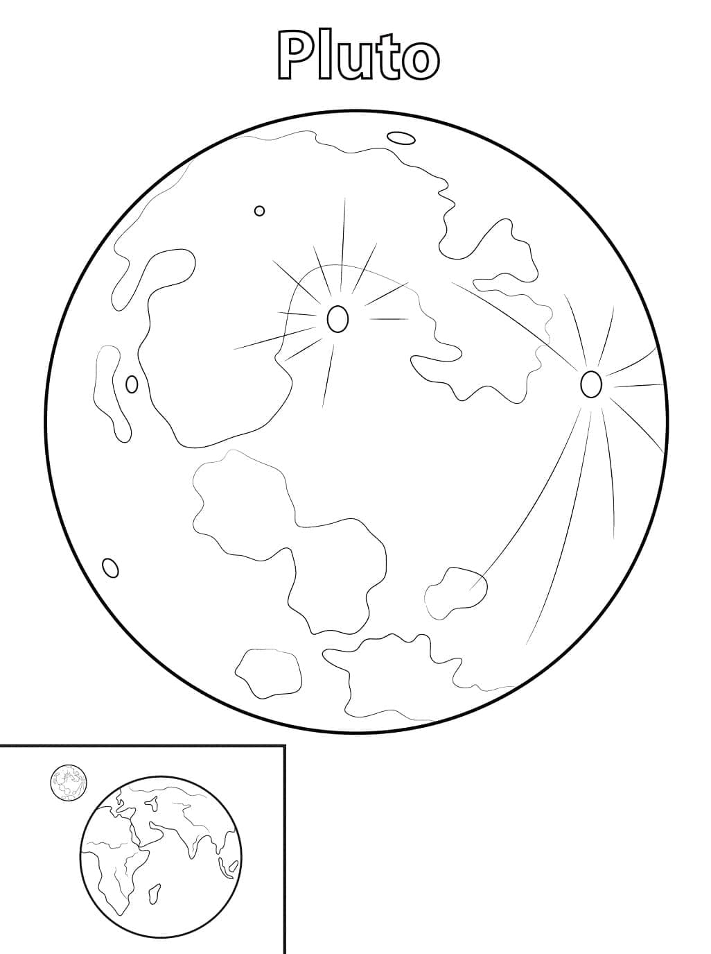 Desenho dePlutão no Sistema Solar para colorir