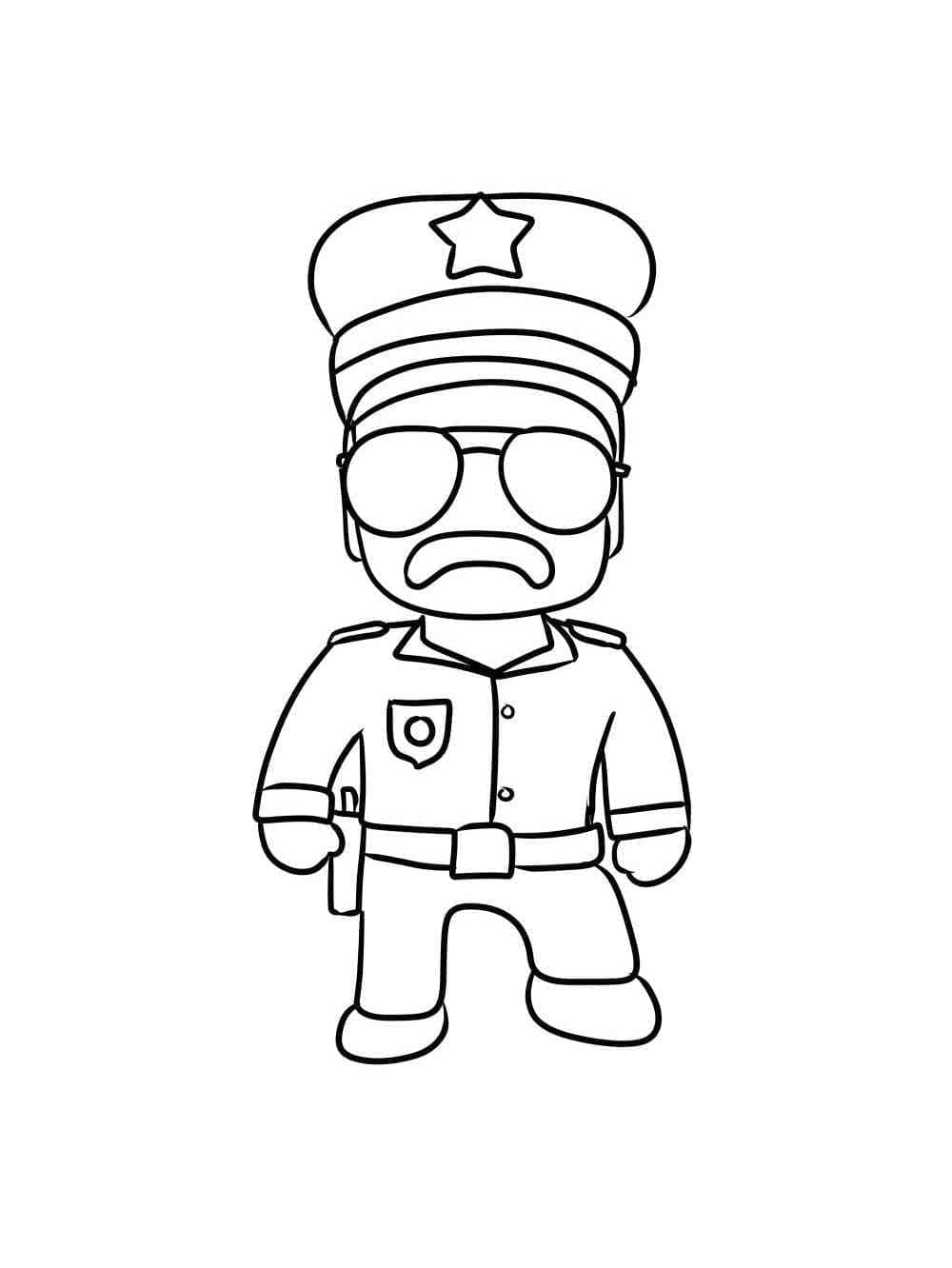 Desenho dePolícia Stumble Guys para colorir