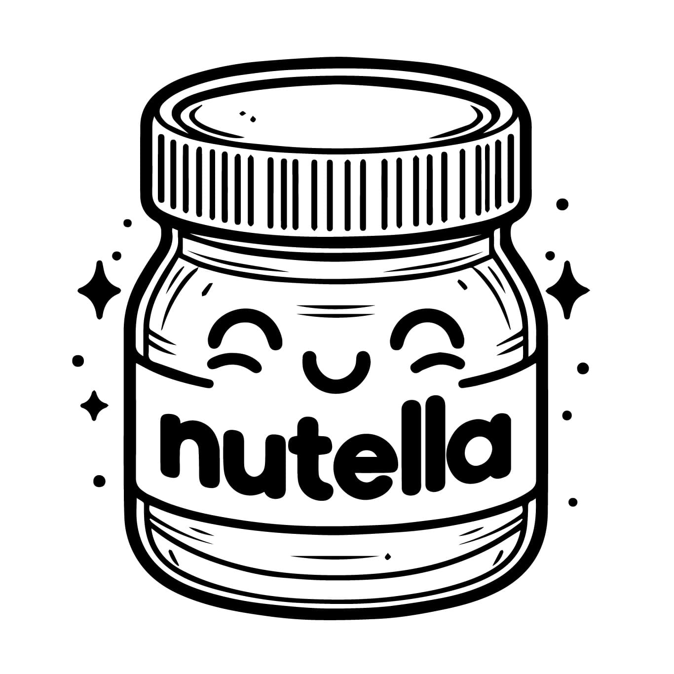 Desenho dePote de Nutella Fofo para colorir