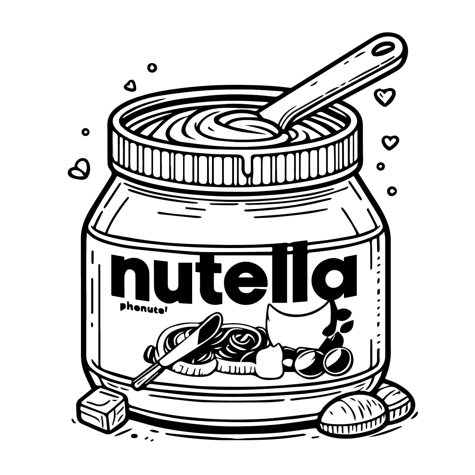 Desenho dePote de Nutella Grátis Para Crianças para colorir