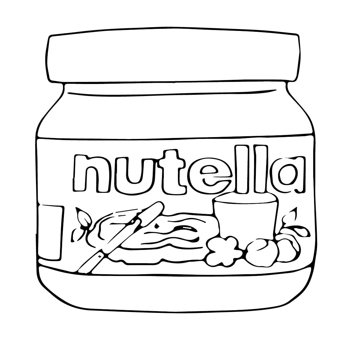 Desenho dePote de Nutella Grátis para colorir