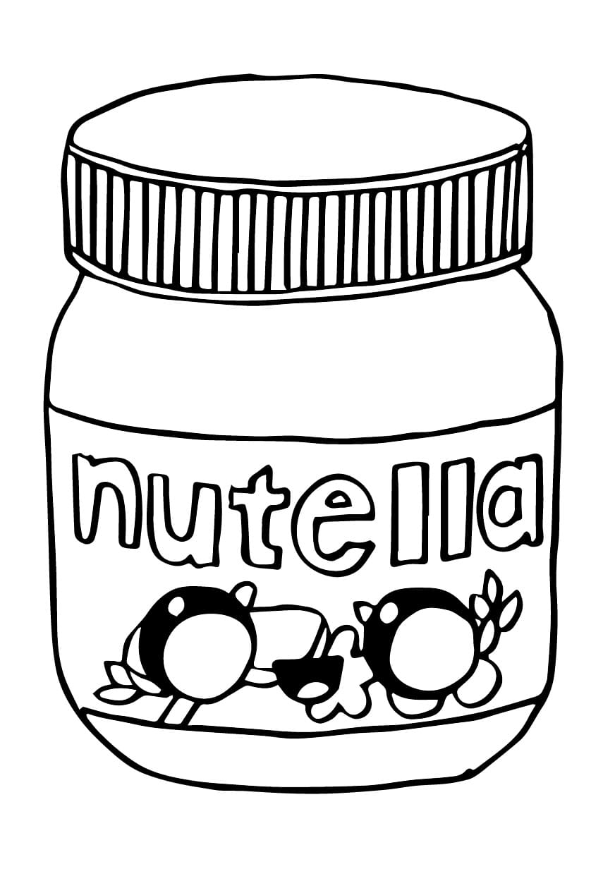 Desenho dePote de Nutella Para Crianças para colorir