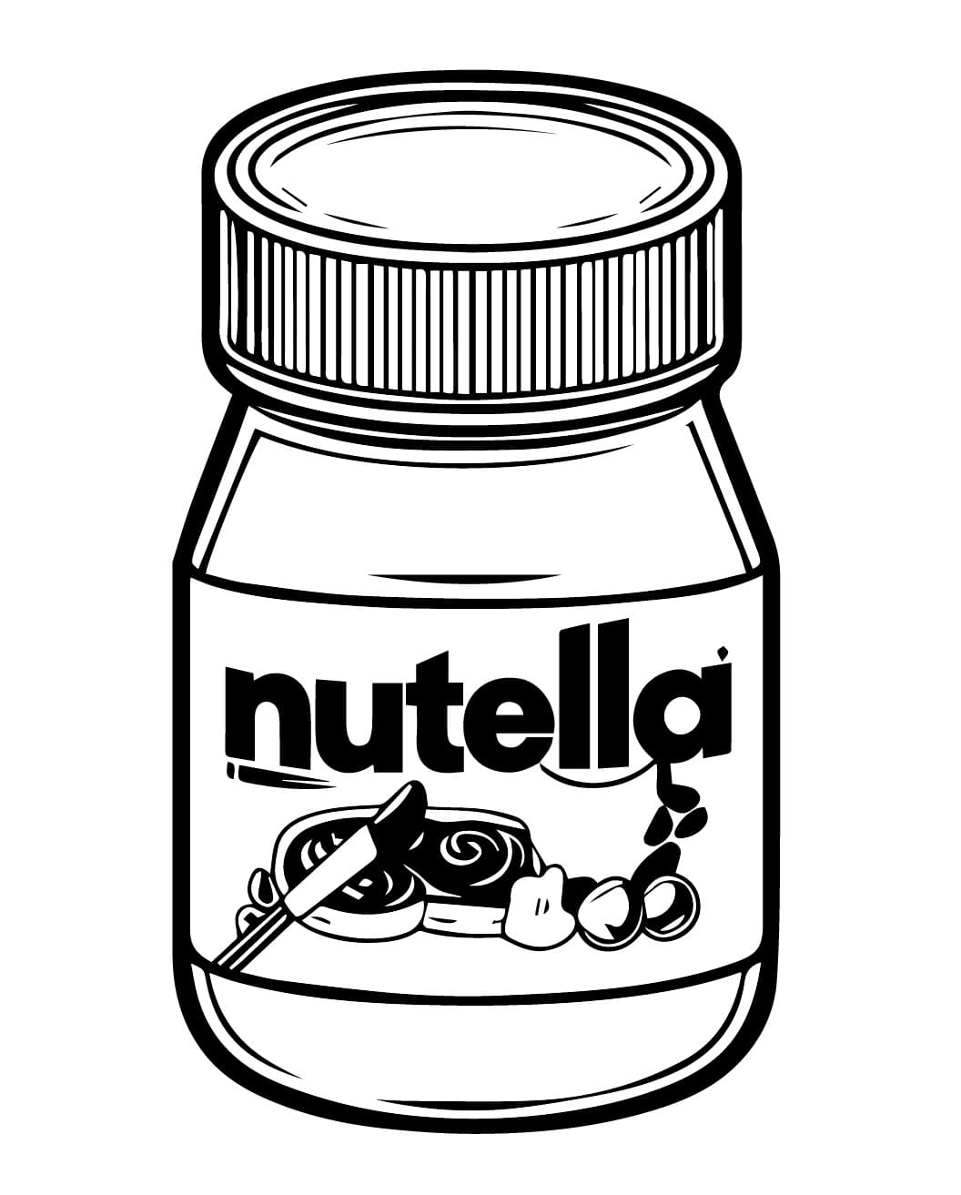 Desenho dePote de Nutella para colorir