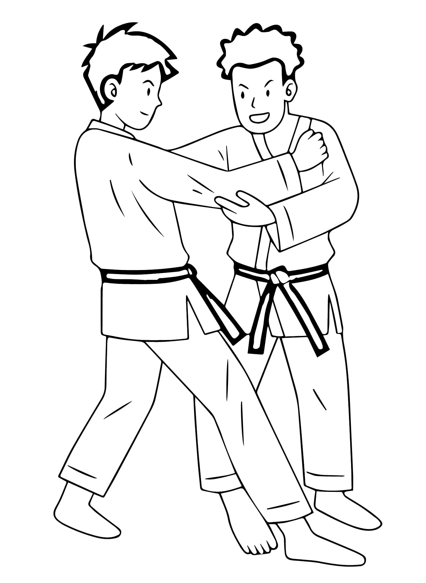 Desenho dePraticando Jiu Jitsu para colorir