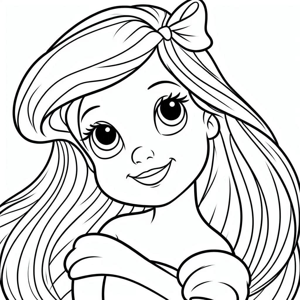 Desenho dePrincesa Ariel Bebê para colorir