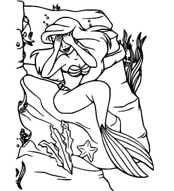 Desenho dePrincesa Ariel Muito Fofa para colorir