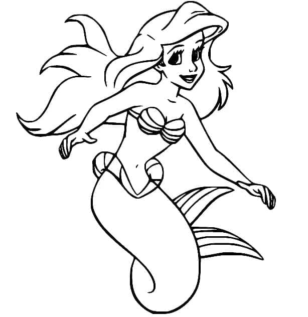 Desenho dePrincesa Ariel Muito Linda para colorir