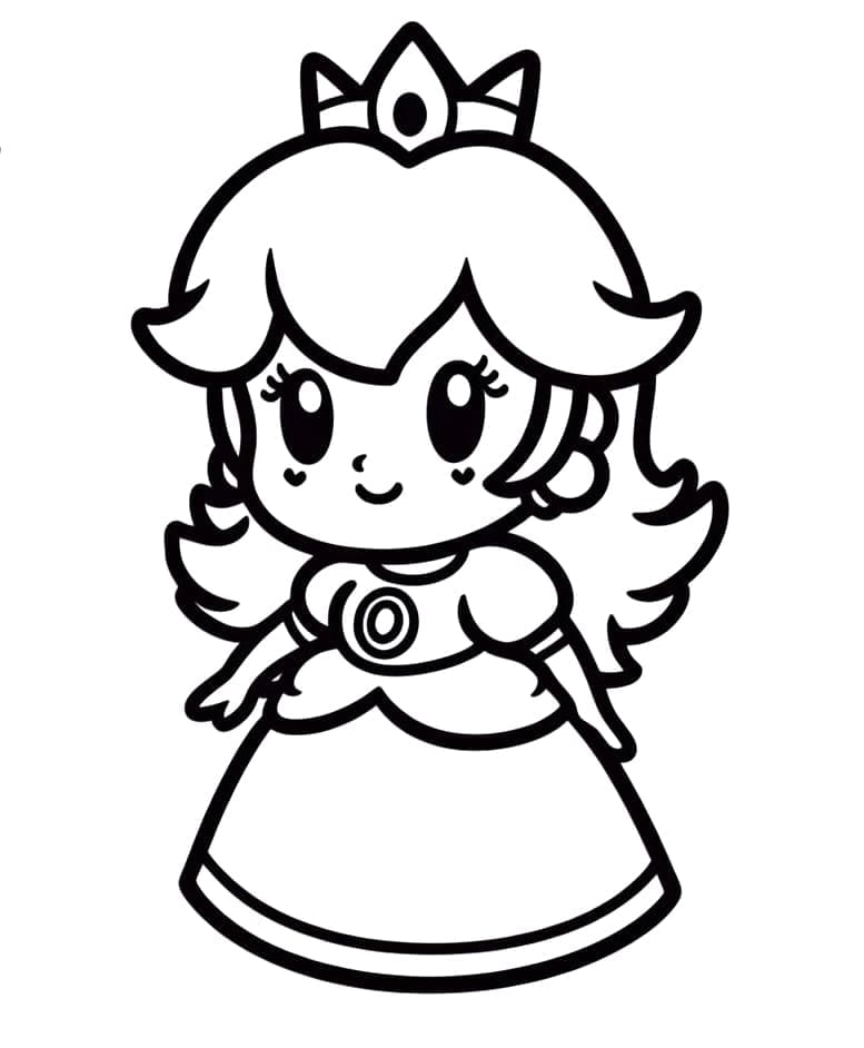 Desenho dePrincesa Peach Adorável para colorir