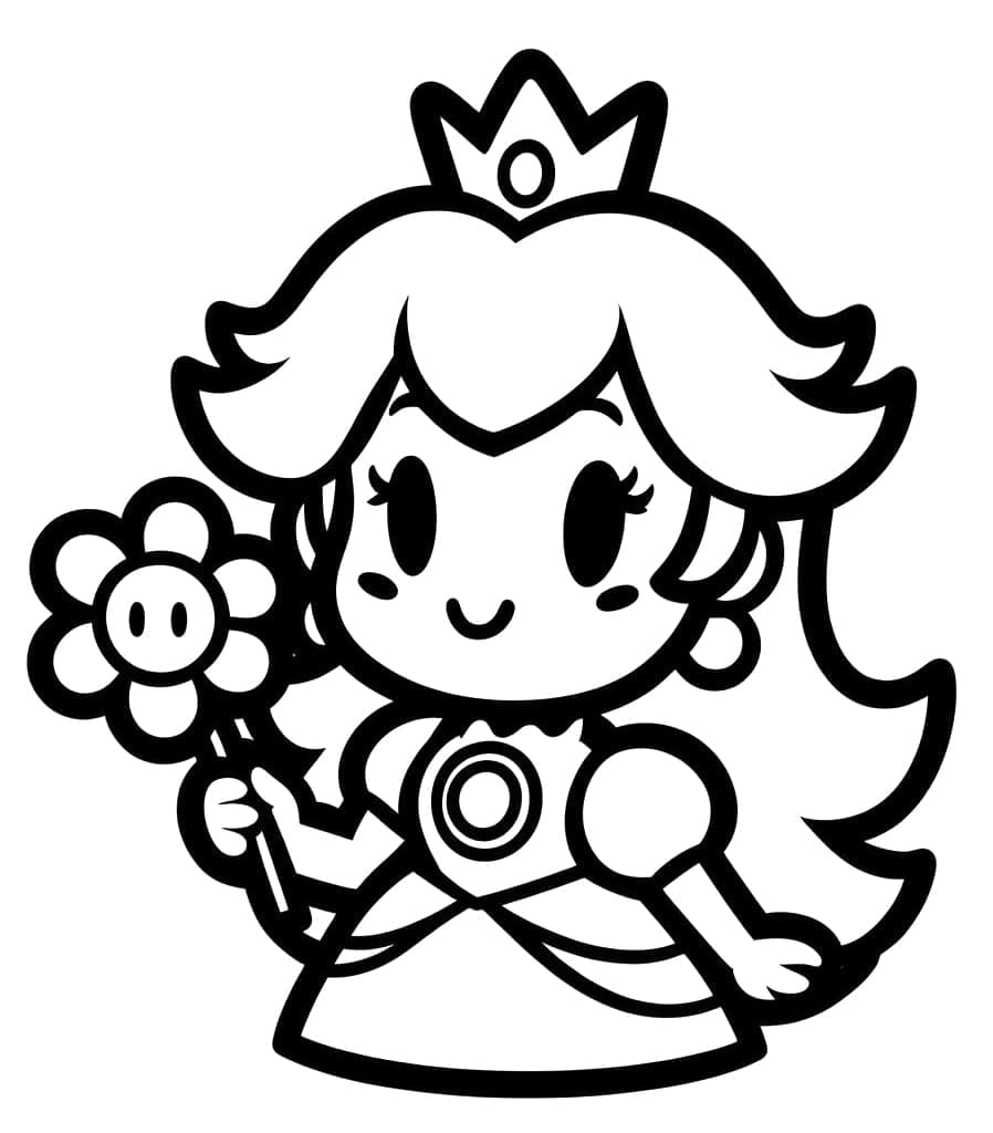 Desenho dePrincesa Peach Chibi para colorir