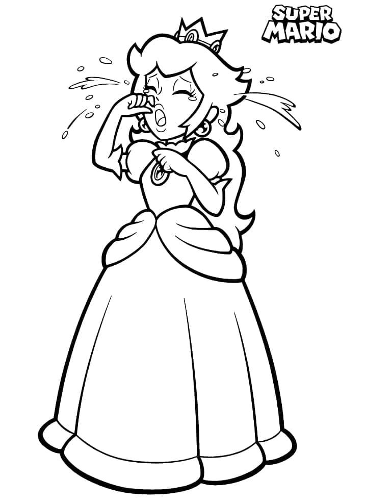 Desenho dePrincesa Peach Chorando para colorir