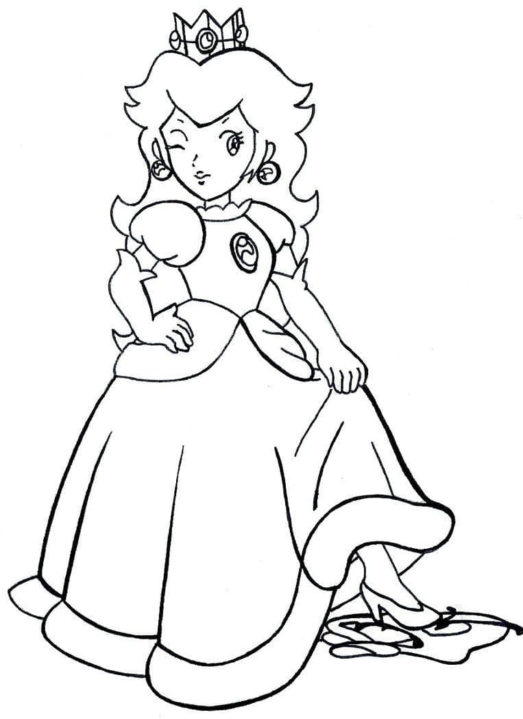 Desenho dePrincesa Peach Feliz para colorir