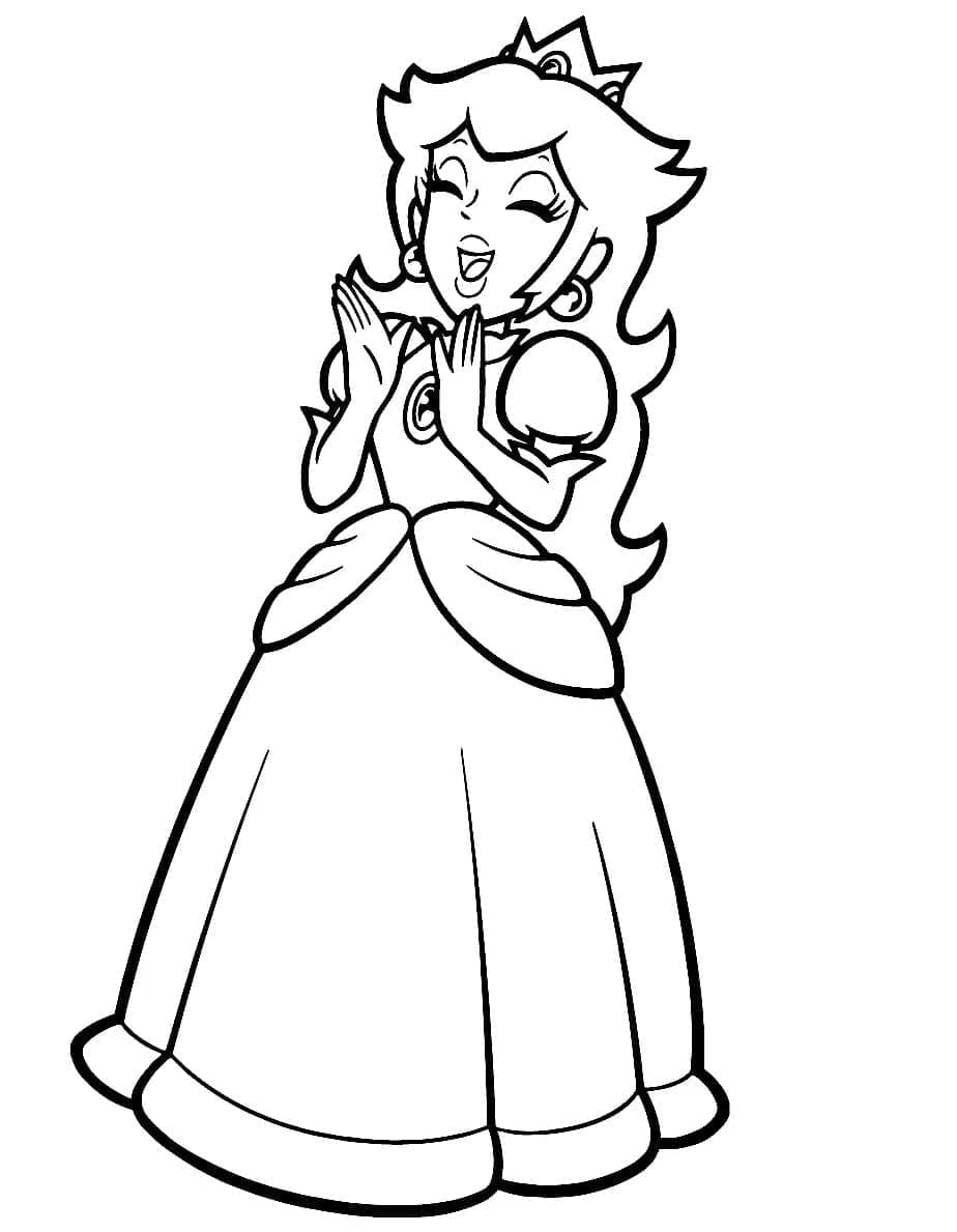 Desenho dePrincesa Peach Grátis para colorir