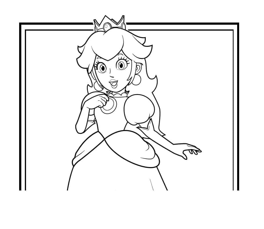 Desenho dePrincesa Peach Imprimível Para Crianças para colorir